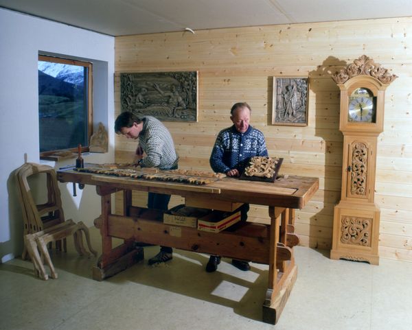 Rolf and his father Bjarne at the bench