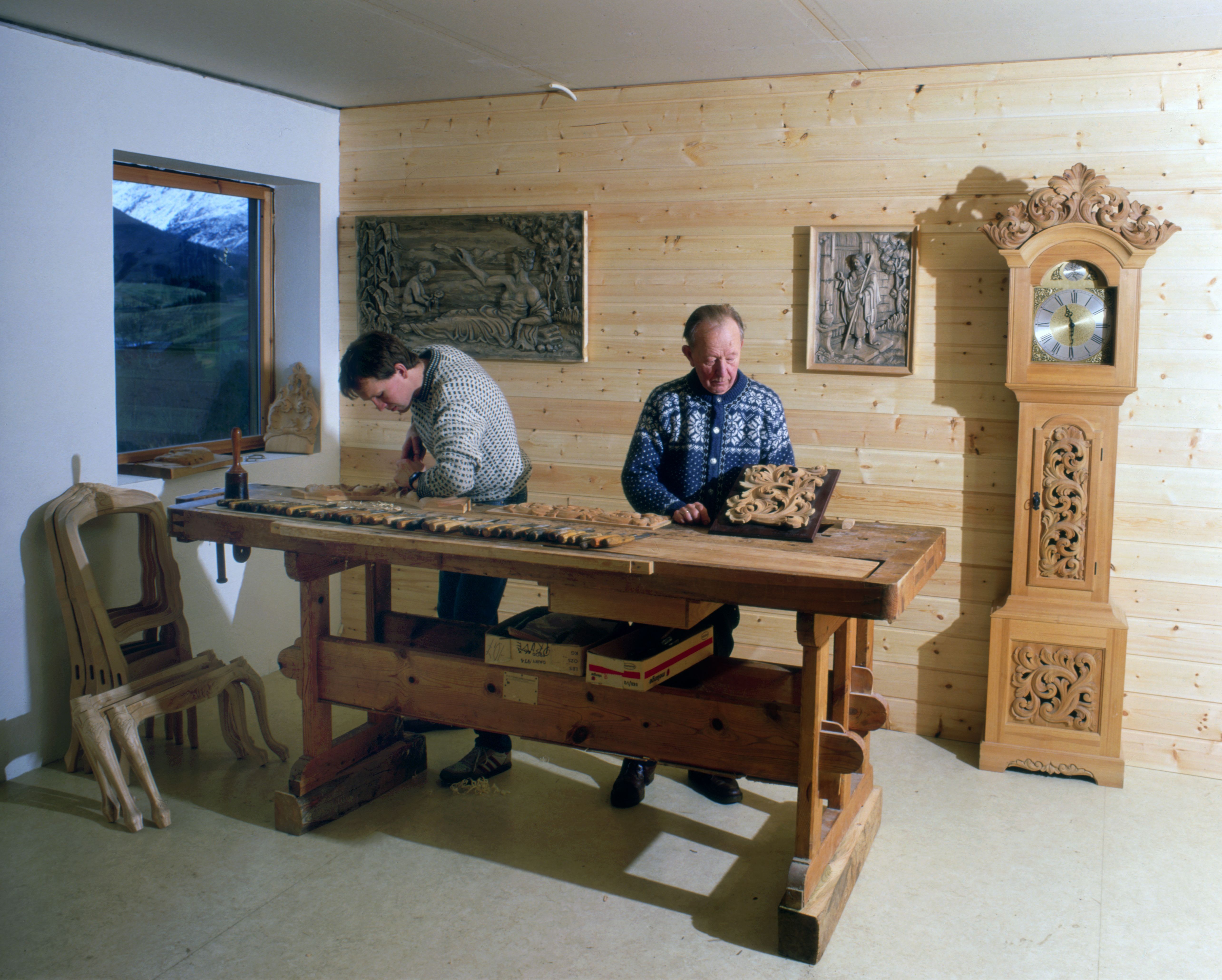 Rolf and his father Bjarne at the bench